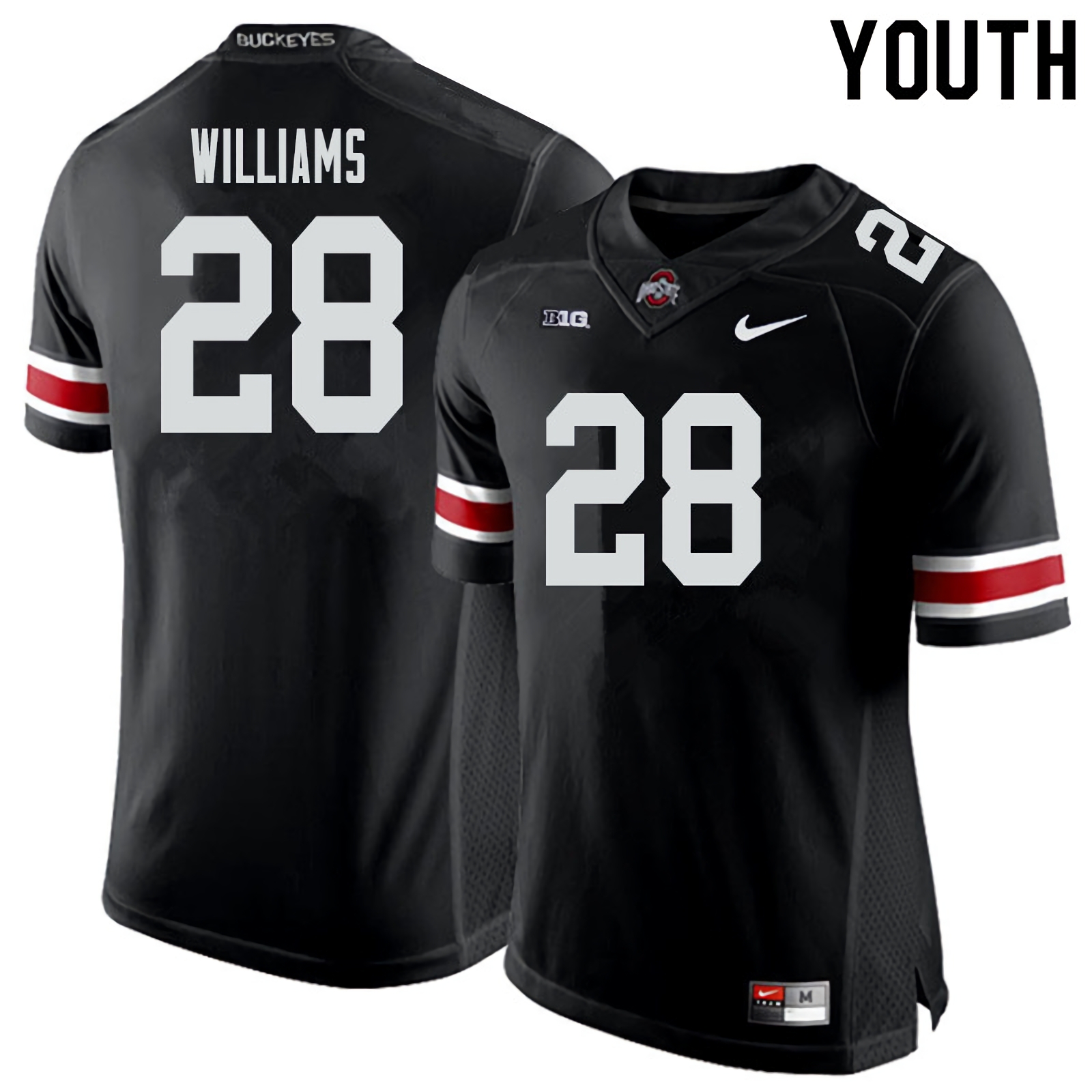 Miyan Williams Ohio State Buckeyes Youth NCAA #28 Black White Number College Stitched Football Jersey HBB5856DF